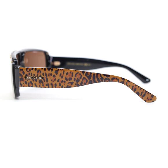 Brown Leopard Sunglasses‎ NWT Side Logo Oversized Chunky Square Shaped Tinted Lense  main image 3